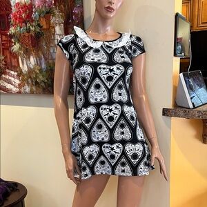 Black & White goth babydoll Ouija board planchette too fast rat baby mini Dress